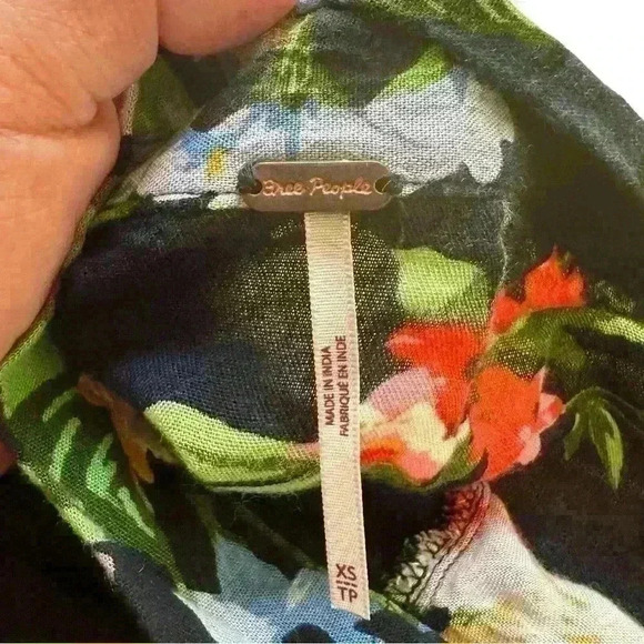 Free People Wrap Black Floral Mini Skirt - Picture 2 of 6